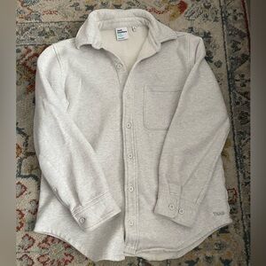 TNA Cozyfleece Light Gray Button-Up Shirt
